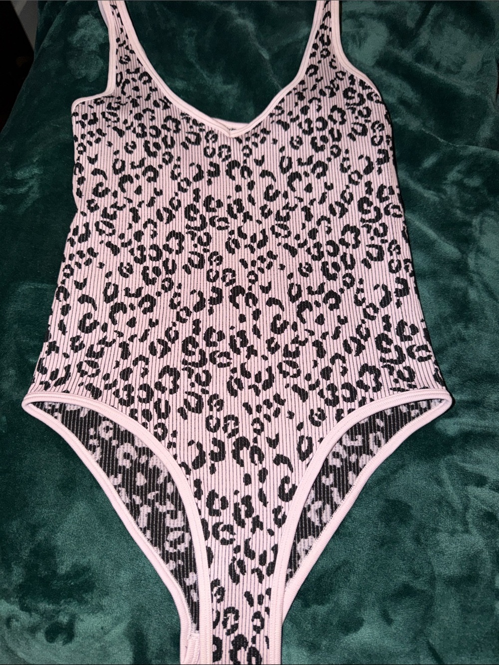 Pink Leopard Ribbed Bodysuit - Women Intimates